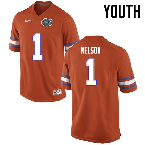 NCAA Florida Gators Reggie Nelson Youth #1 Nike Orange Stitched Authentic College Football Jersey LXX0664AI